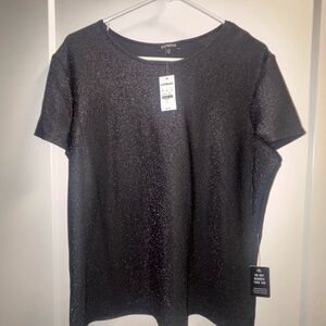 Express Black Sparkle Short-Sleeve Tee